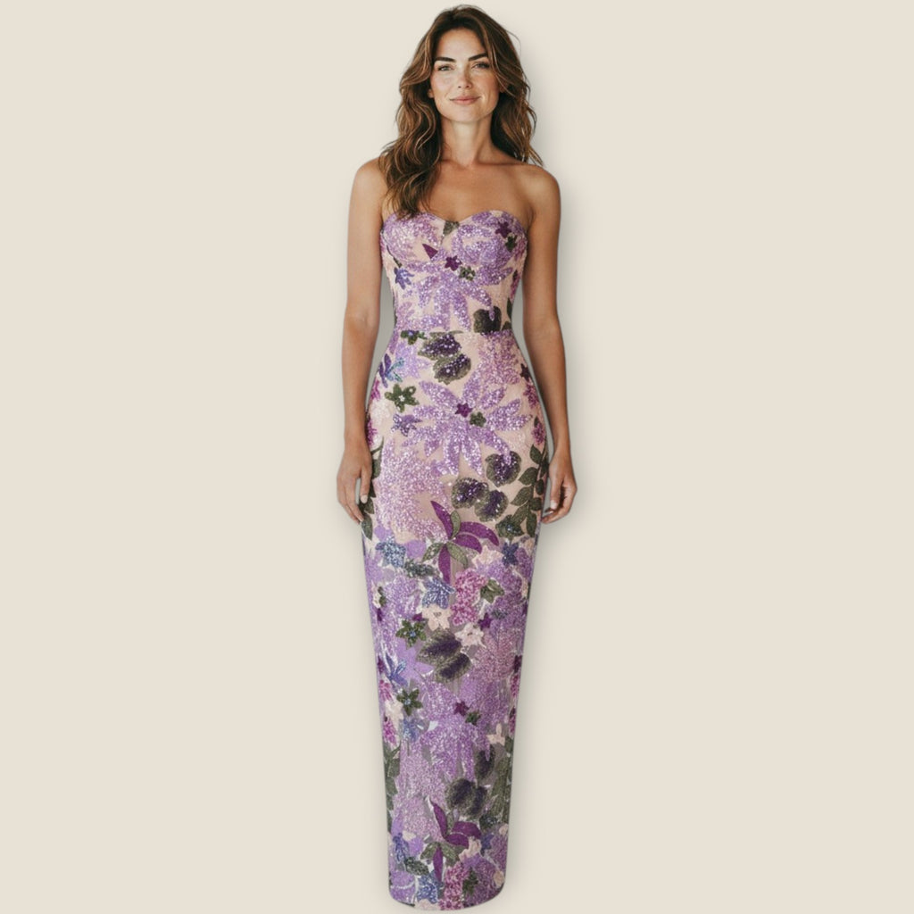 Vestido de Aria con Bordado Floral