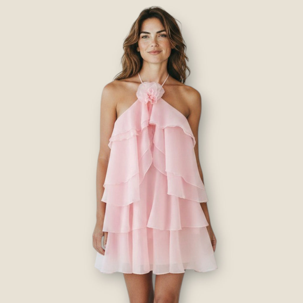 Vestido Corto Rosa de Aria