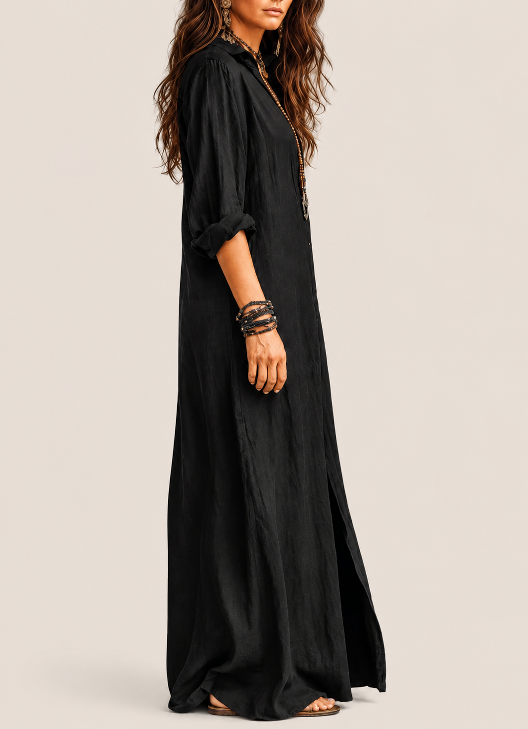 WILLOW | Vestido maxi sin esfuerzo de silueta favorecedora, versátil para el día a día