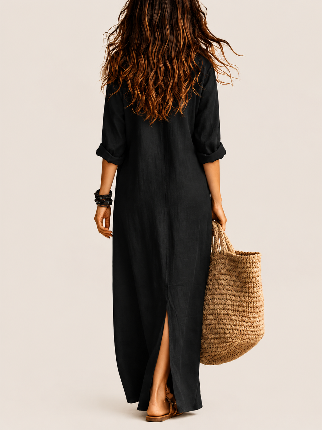 WILLOW | Vestido maxi sin esfuerzo de silueta favorecedora, versátil para el día a día