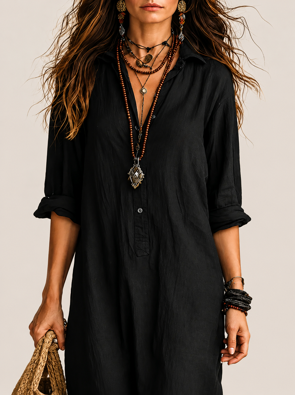 WILLOW | Vestido maxi sin esfuerzo de silueta favorecedora, versátil para el día a día