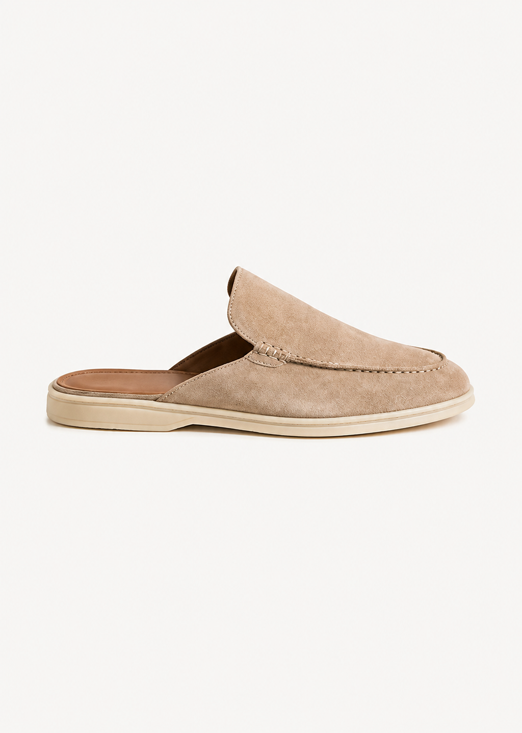 Beige Suède Mocasines - Aria Select