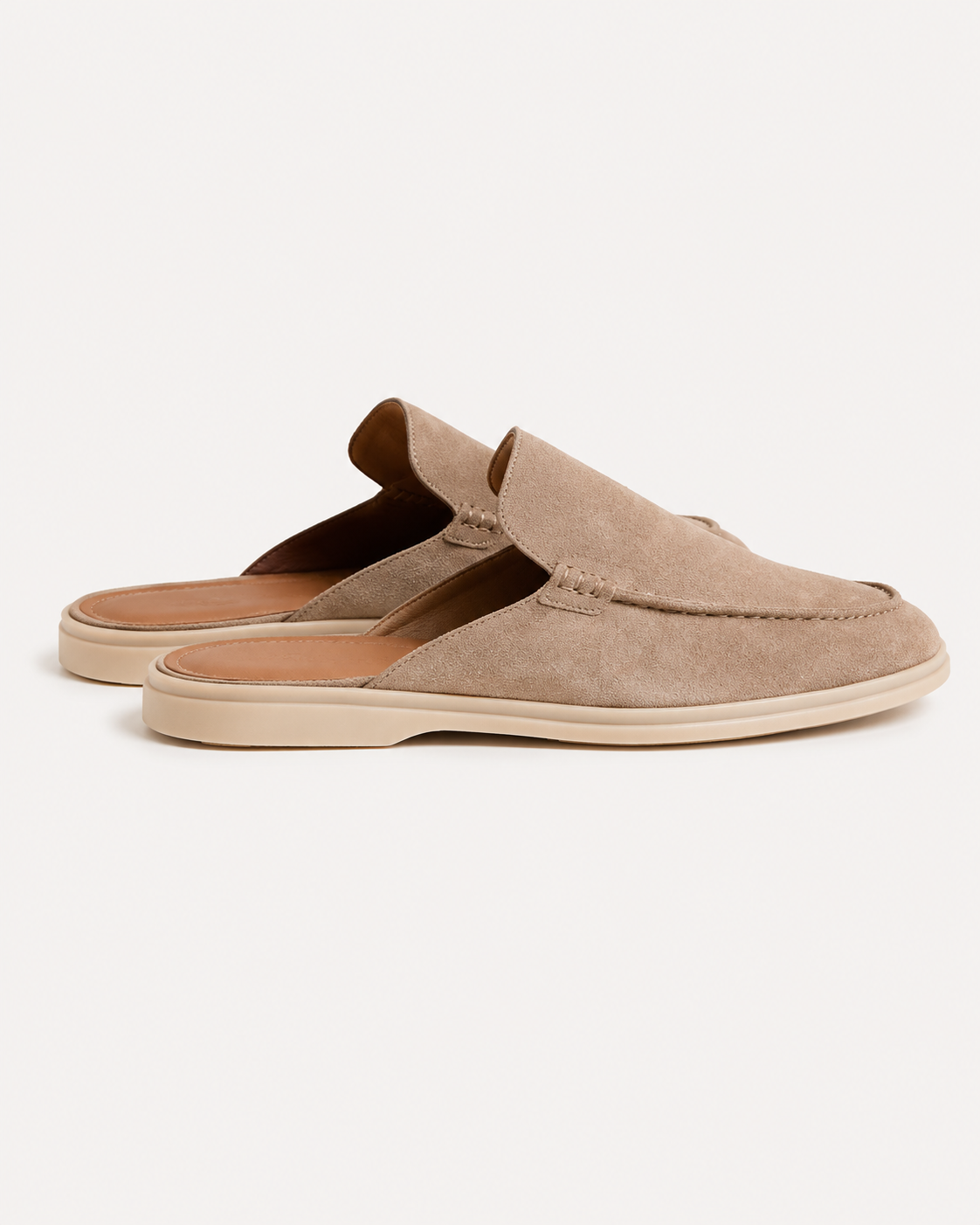 Beige Suède Mocasines - Aria Select