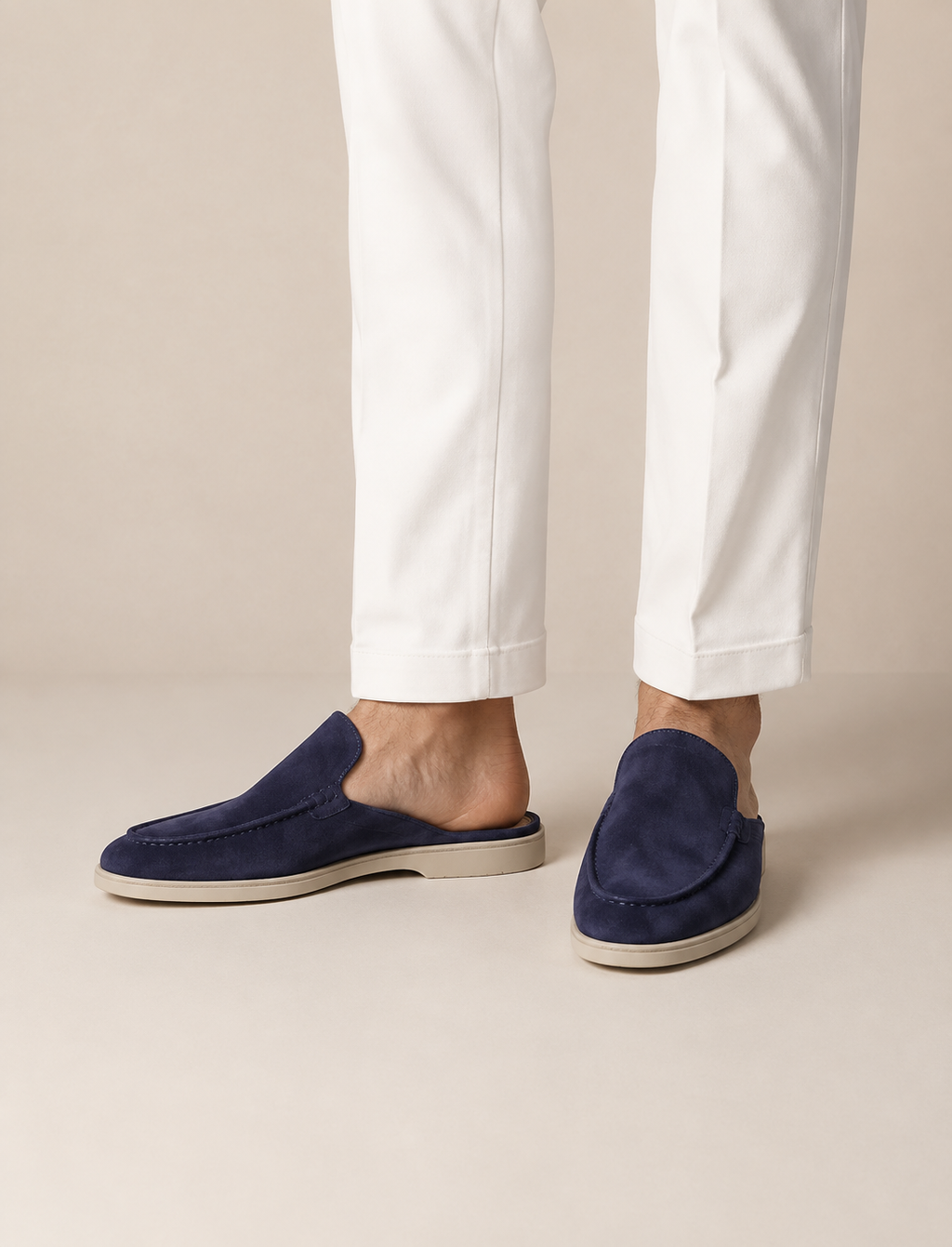 Navy Suède Mocasines - Aria Select
