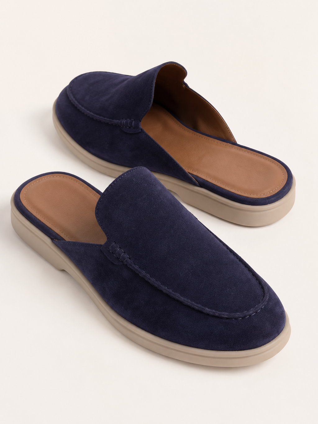 Navy Suède Mocasines - Aria Select