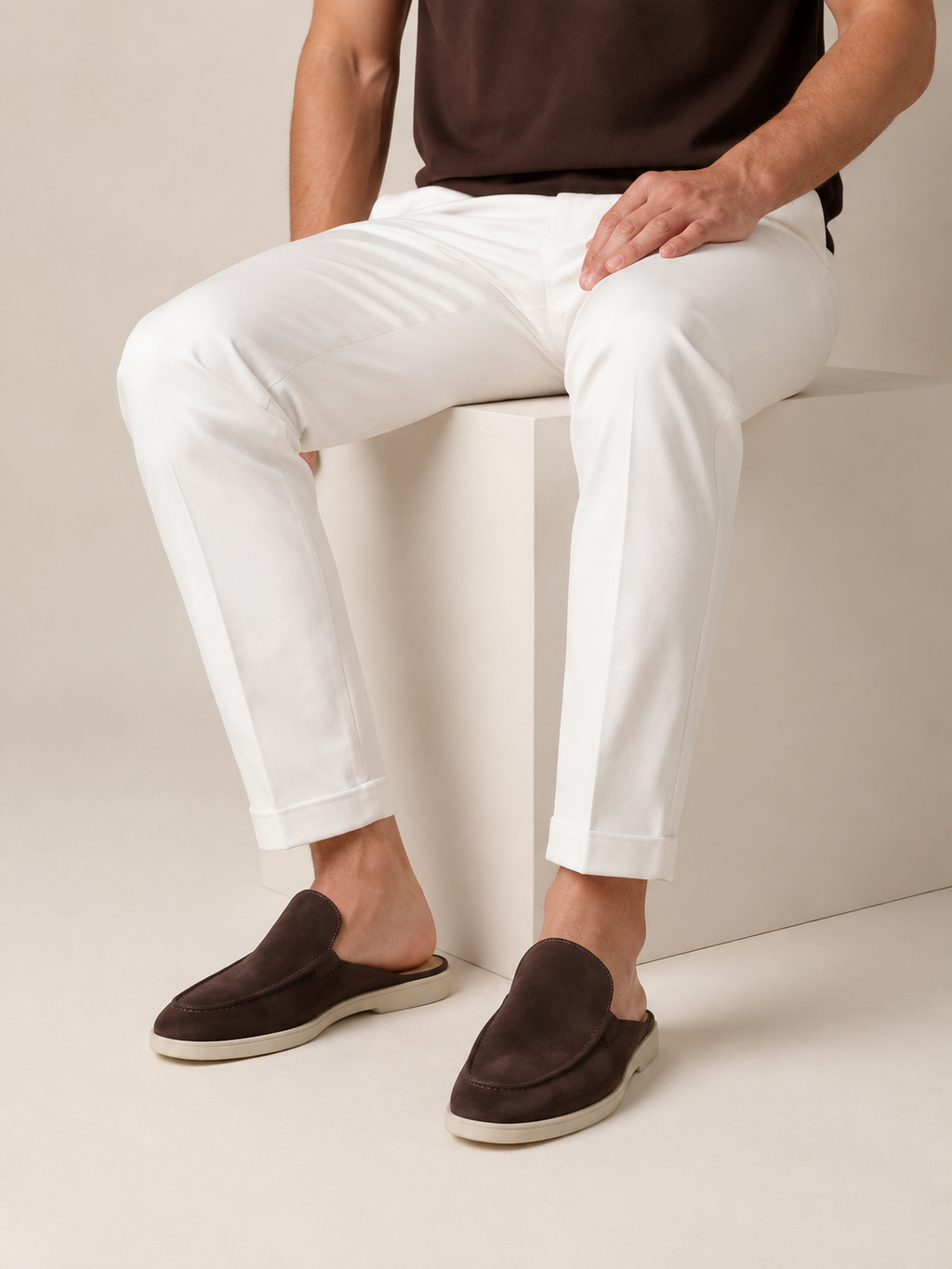 Brown Suède Mocasines - Aria Select