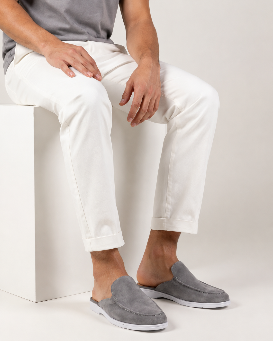 Grey Suède Mocasines - Aria Select