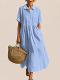 ELEGANTE VESTIDO DE LINO PARA MUJER
