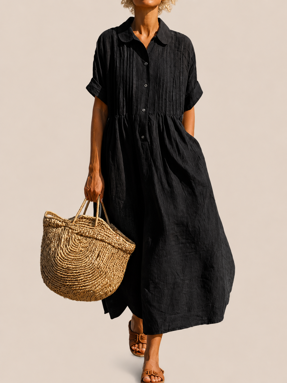 ELEGANTE VESTIDO DE LINO PARA MUJER