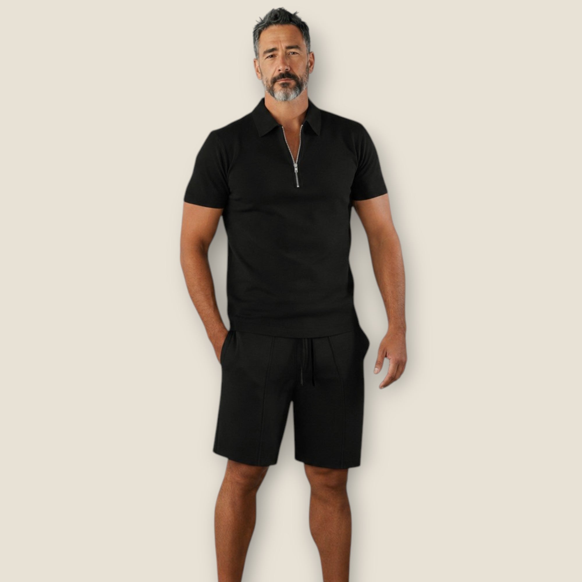 Conjunto Polo con Cremallera y Pantalón Deportivo