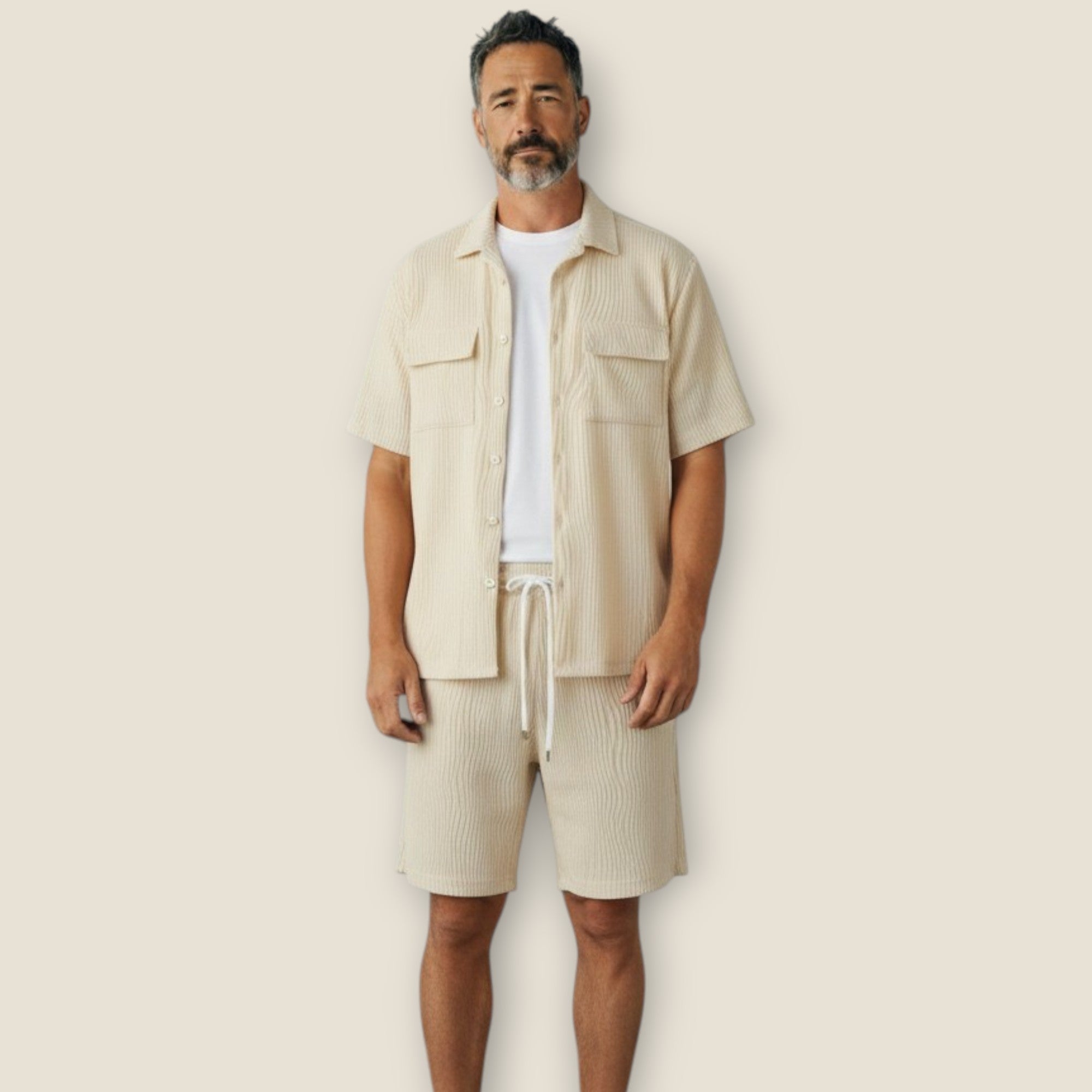 Conjunto "Aria" Camisa de Pana Fina y Shorts a Juego