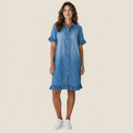 Aria Select | Vestido Vaquero Camisero de Manga Corta