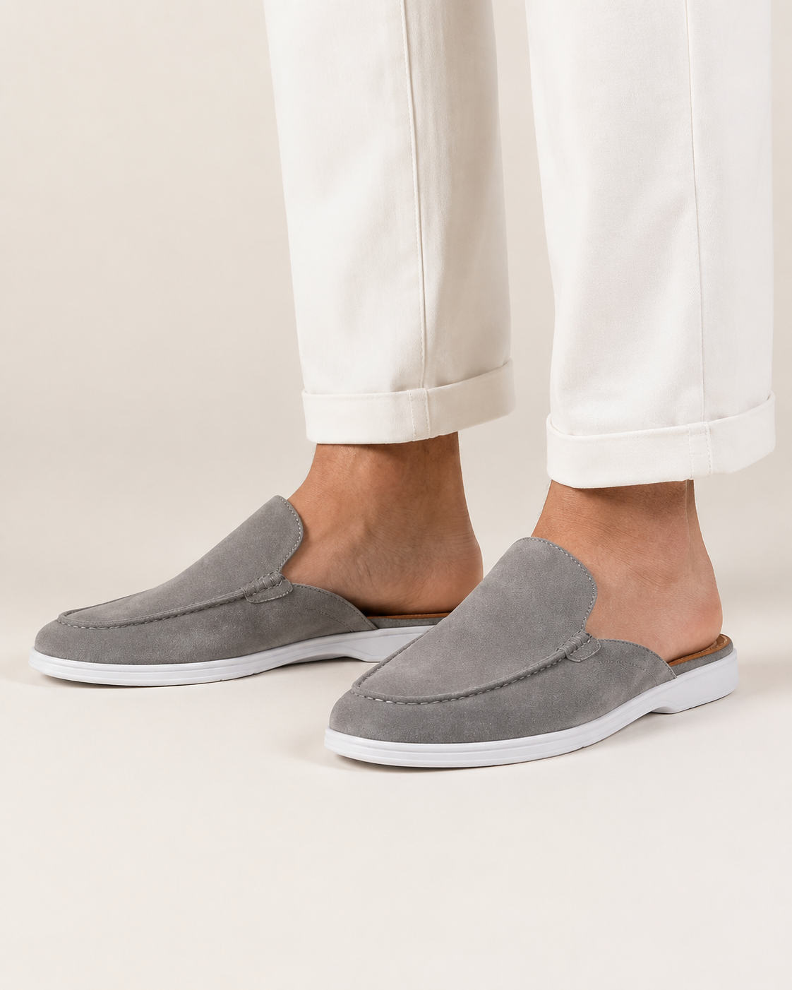 Grey Suède Mocasines - Aria Select