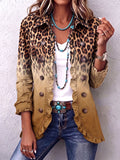 Reyes Chaqueta Blazer Leopardo Ocre con Volantes