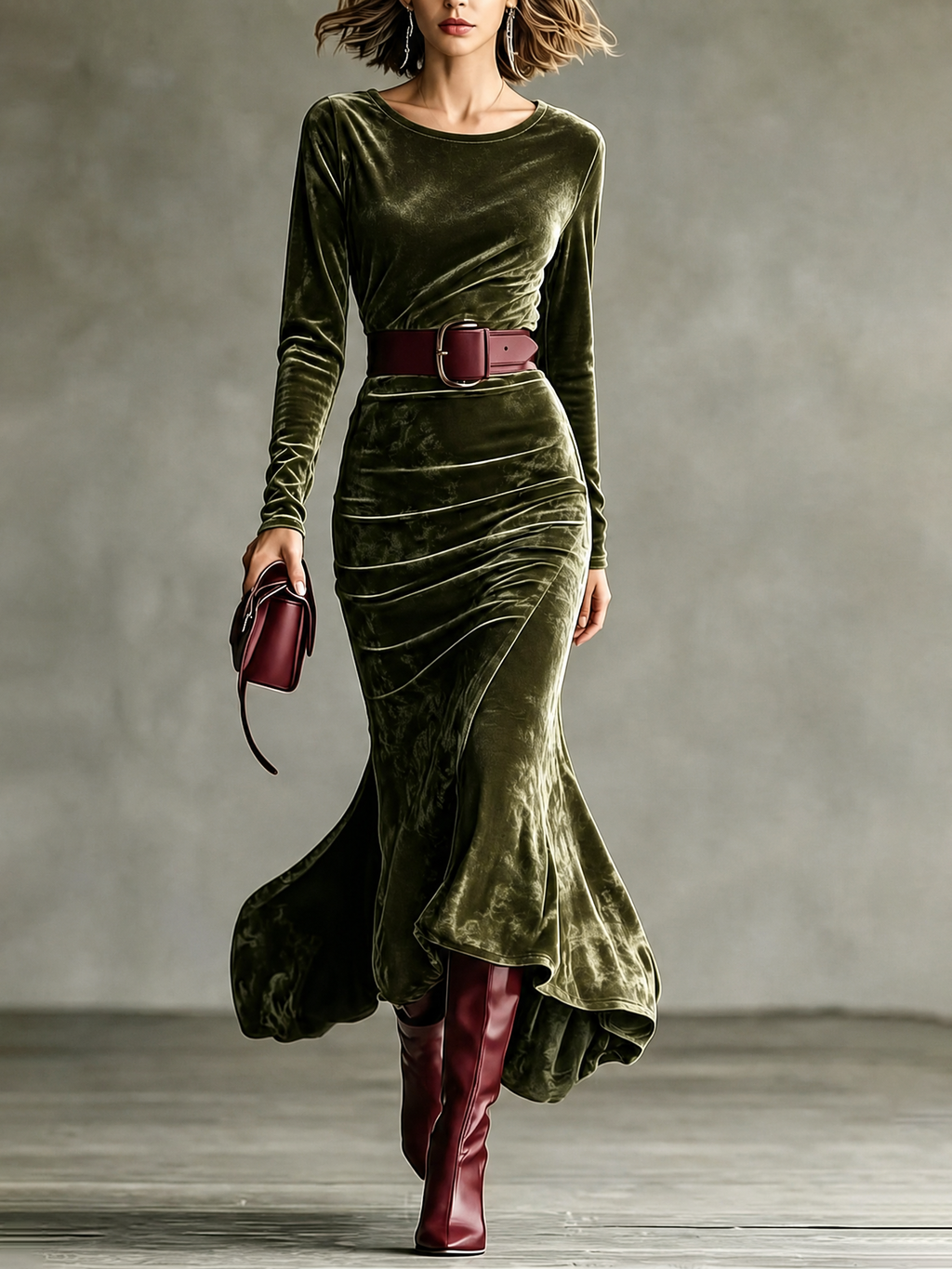 Susana Vestido Maxi de Terciopelo Estilo Sirena