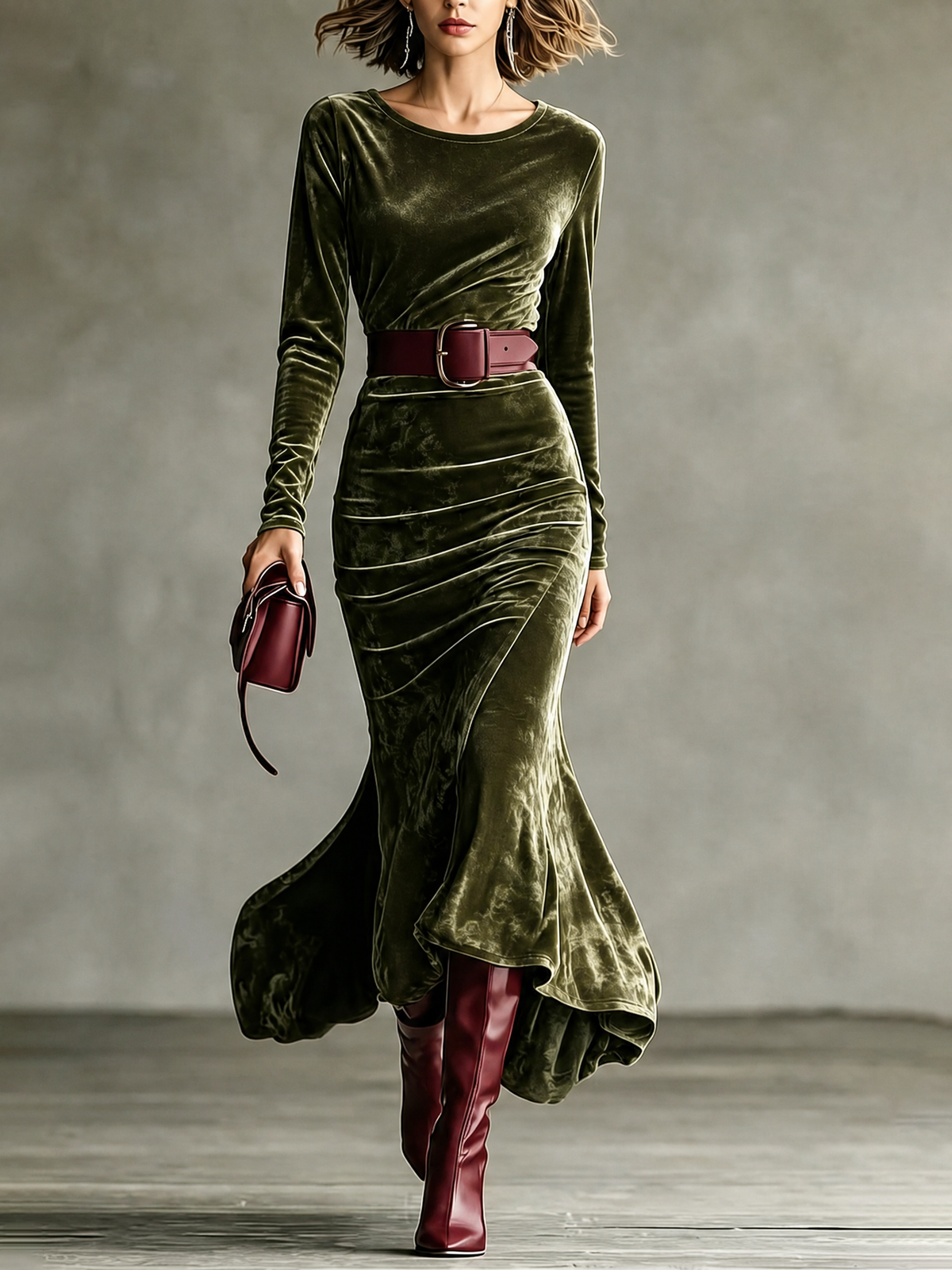 Susana Vestido Maxi de Terciopelo Estilo Sirena